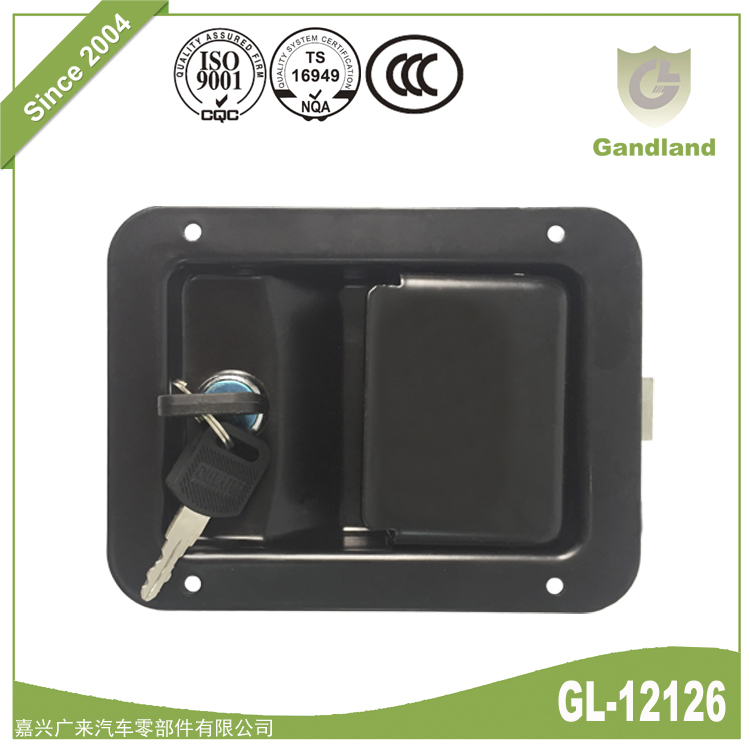喷塑黑漆工具箱盒锁内藏式方锁GL-12126 厂家-- 嘉兴广来汽车零部件有限公司